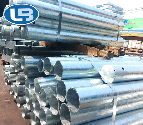 Hot-dip galvanized power pole components